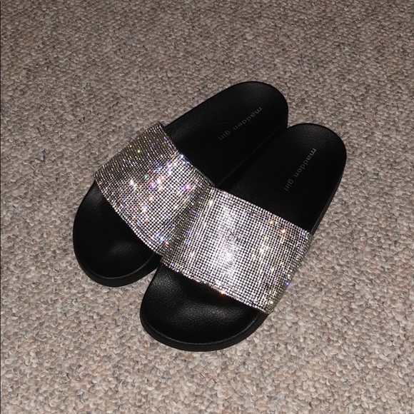 madden girl sparkly slides